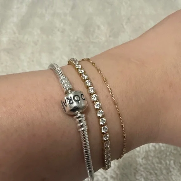 Pandora Sterling Silver Barrel Clasp Snake Chain Bracelet - Picture 4 of 4